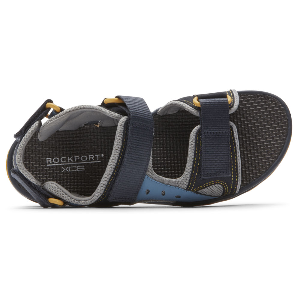 Rockport Singapore Mens Sandals - Trail Technique Adjustable Velcro Blue - NS2914658